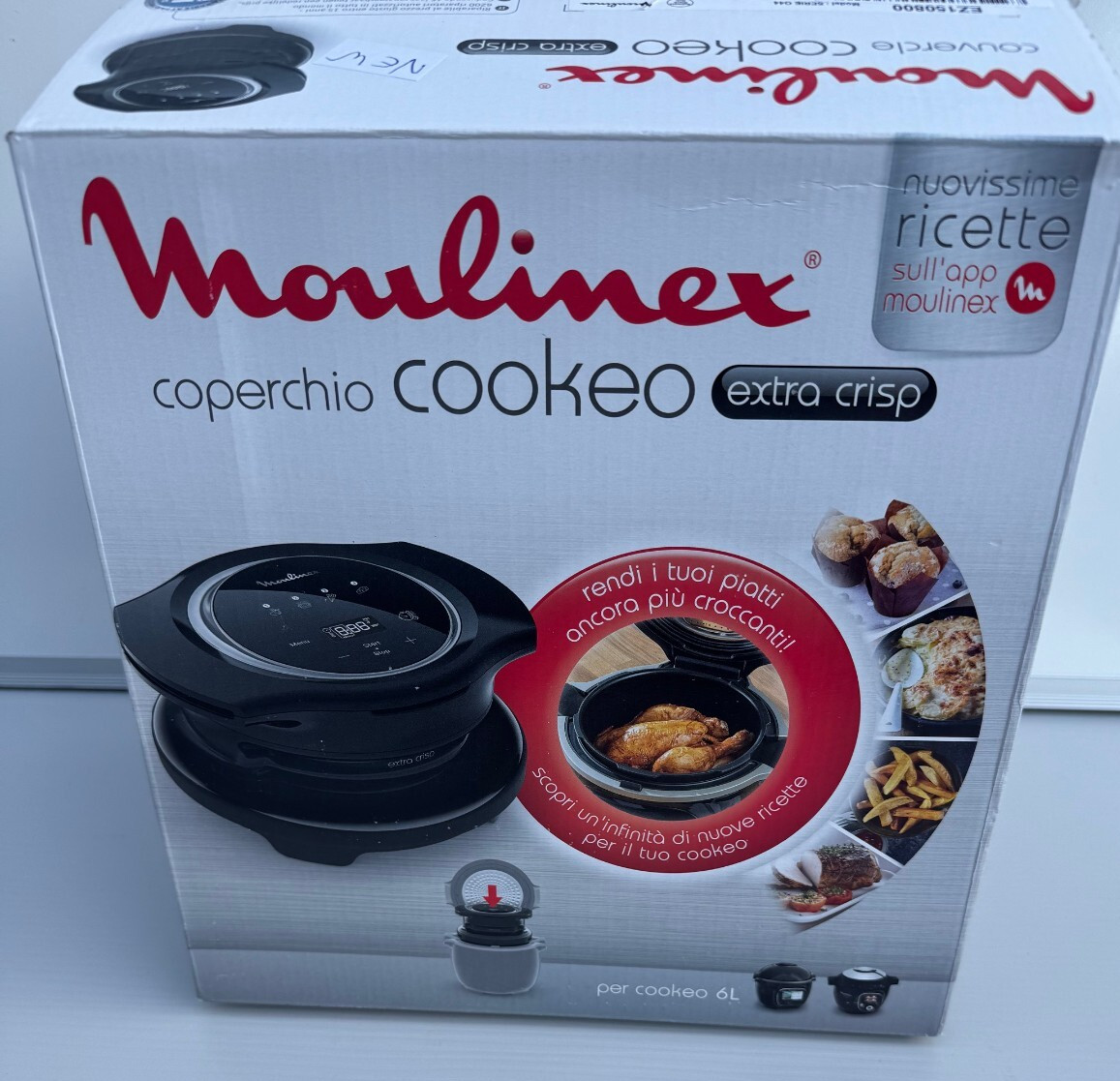 MOULINEX EZ150800 Extra Crisp, Coperchio Cookeo, 4 Programmi, 1 Modalità Manuale, Nuovo foto 3