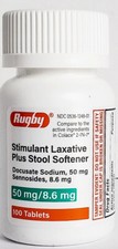 Rugby Stimulant Laxative Docusate Sodium 50mg Tablets 100ct Exp Date - 10-2026