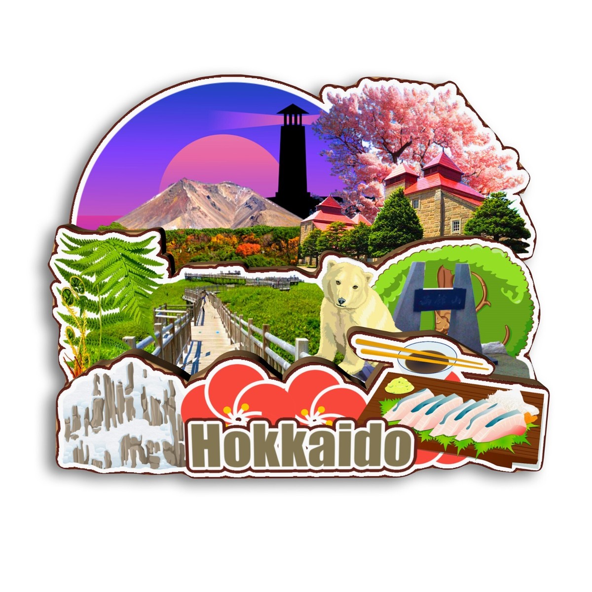 Hokkaido Japan Refrigerator magnet 3D travel souvenirs wood | eBay