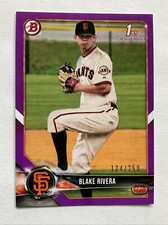 2018 Bowman Draft Purple BLAKE RIVERA 1st Bowman RC, GIANTS #BD-80  /250