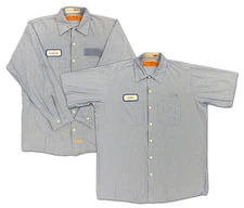 Red Kap Work Shirts 2 Pocket Blue White Stripes Poplin Uniform #CC