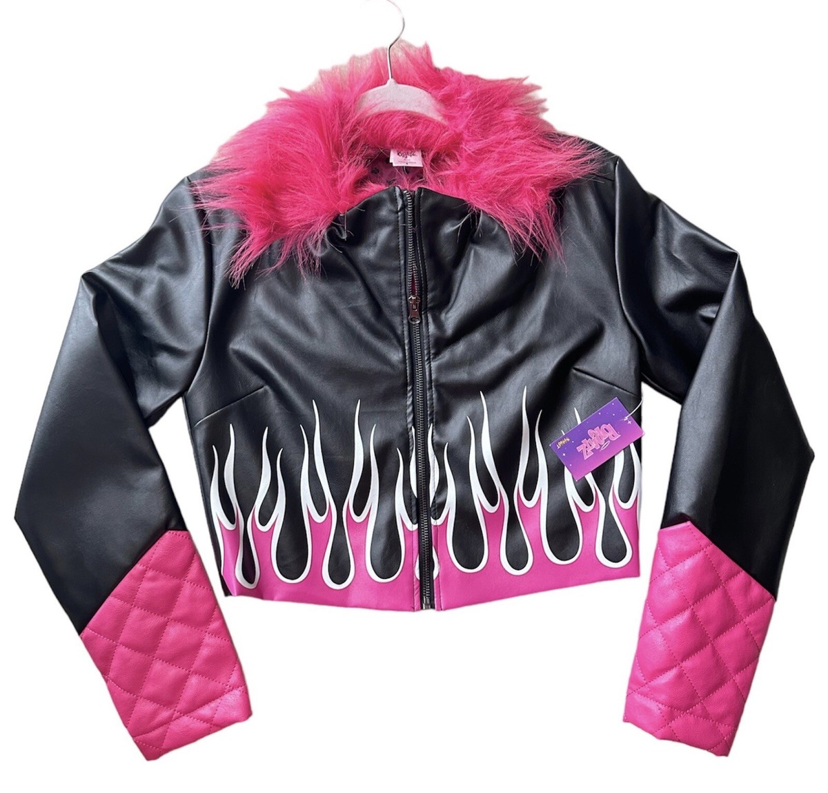 BRATZ Jacket Spirit Halloween (Faux Fur Faux Leather Pink Size S