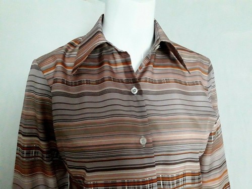 CHEMISIER CHEMISE femme LINE DE RAUX Paris T.40/42 VINTAGE 70 woman blouse M/L - Imagen 5 de 7