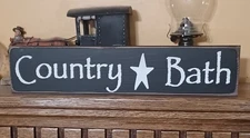 Country Bath Rustic Primitive Farmhouse Bathroom sign Handcrafted