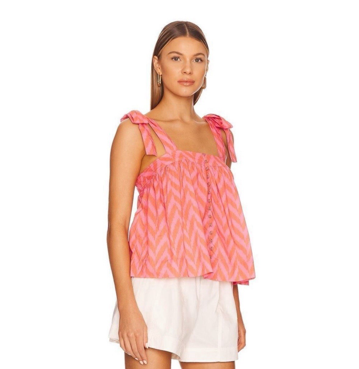 Blusa sin mangas Ulla Johnson Iris cuello cuadrado en buganvillas nueva con etiquetas | Para mujer talla 0