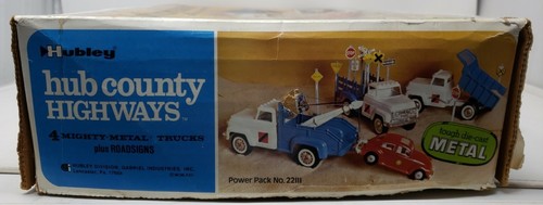 BOX ONLY 1972 Hubley County Highways Set Mighty Metal Truck Fleet - Steel Toys - Picture 8 of 14