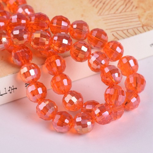 AB Plated Round Disco Ball 6mm 8mm 10mm 12mm 96 Facets Crystal Glass Loose Beads - Picture 30 of 40