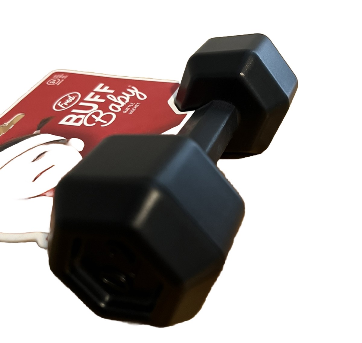 Genuine Fred BUFF BABY Dumbbell Rattle Engaging Sensory Rich Toy