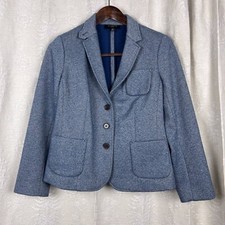 Talbots Petites Aberdeen blue wool blazer academia ivy league preppy 12P jacket