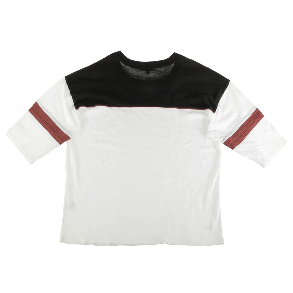 Camisa grande Audi manga cuarto blanca/negra para mujer Foto 2 de 3