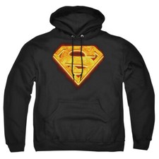 Superman "Hot Steel Shield" Pullover Hoodie, Sweatshirt or Long Sleeve T-Shirt