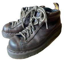 1990s DR. MARTENS 8287 BROWN AIRWAIR ANKLE BOOTS MADE IN ENGLAND VINTAGE US 3