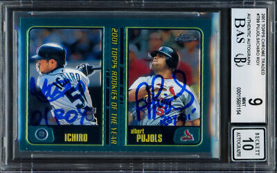 Albert Pujols & Ichiro 2001 Topps Chrome RC BGS 9 Gem 10