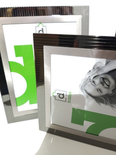 2 X 8x10 Black/silver Metal photo picture frames "Ankara" Stand Or Hang - Picture 3 of 14