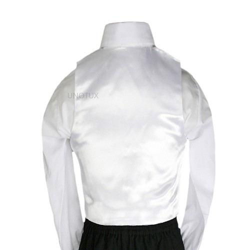 23 Color Satin Vest + Bow Tie set for Infant Toddler Boy Formal Tuxedo Suit S-7 - Picture 46 of 48