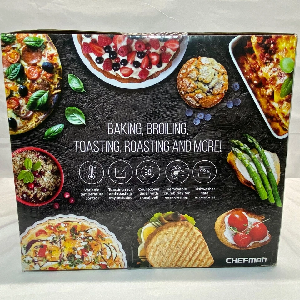 Horno para hornear en encimera Chefman asar 4 rebanadas tostado tostado y más nuevo en caja Foto 4 de 4