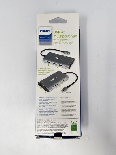 Philips USB-C Multiport Hub Power Passthrough HDMI 4k 1Gbps 60W 7 Port - Bild 2 von 7