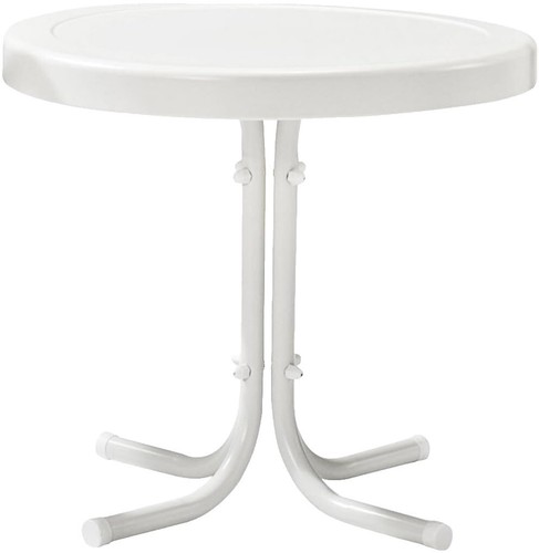 All-Metal Side Table-Flower Cut-Out Design for Indoor and Outdoor