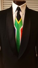 100 Silk Designer South African Flag Necktie.