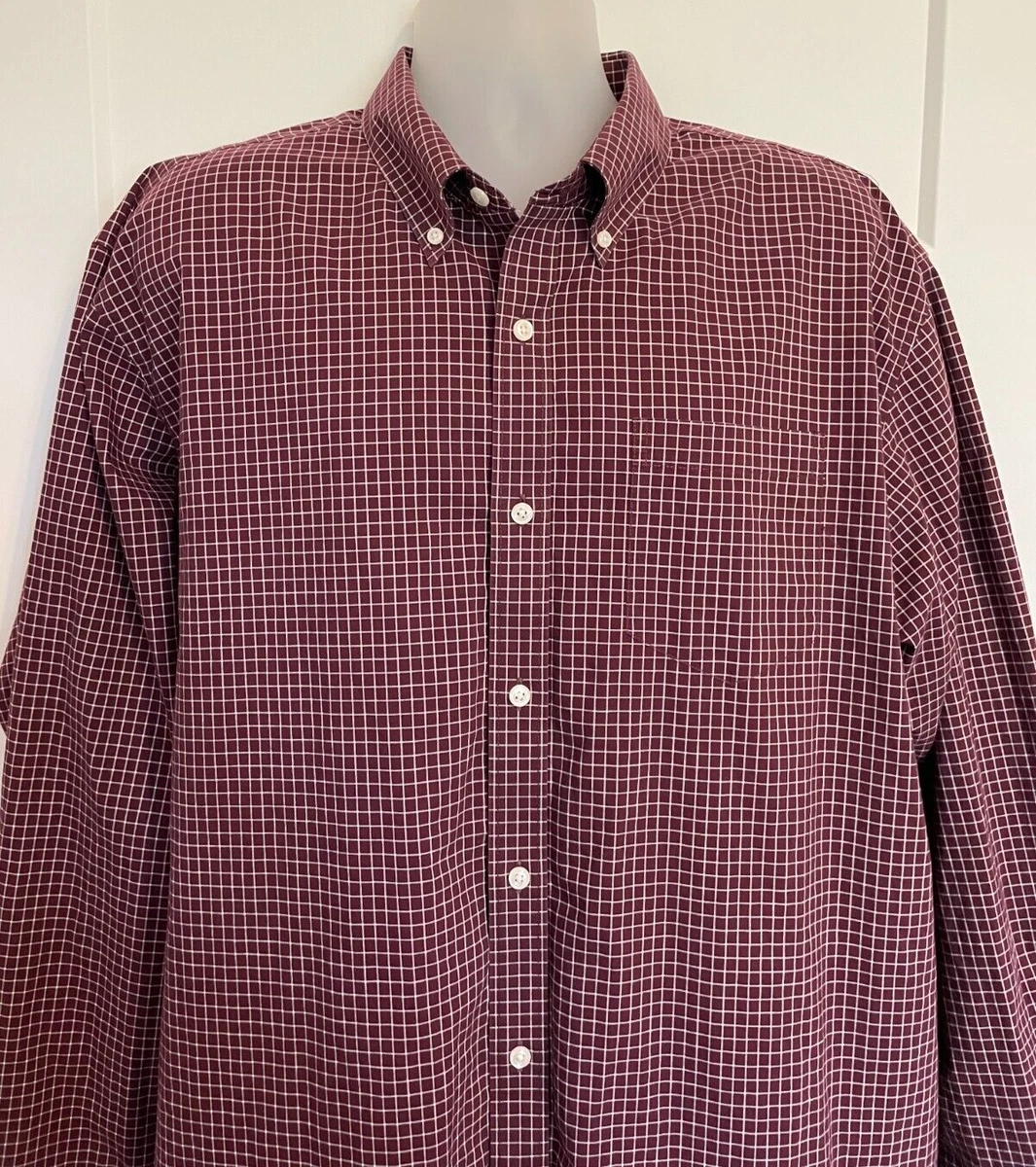 mens burgundy plaid dress shirt
