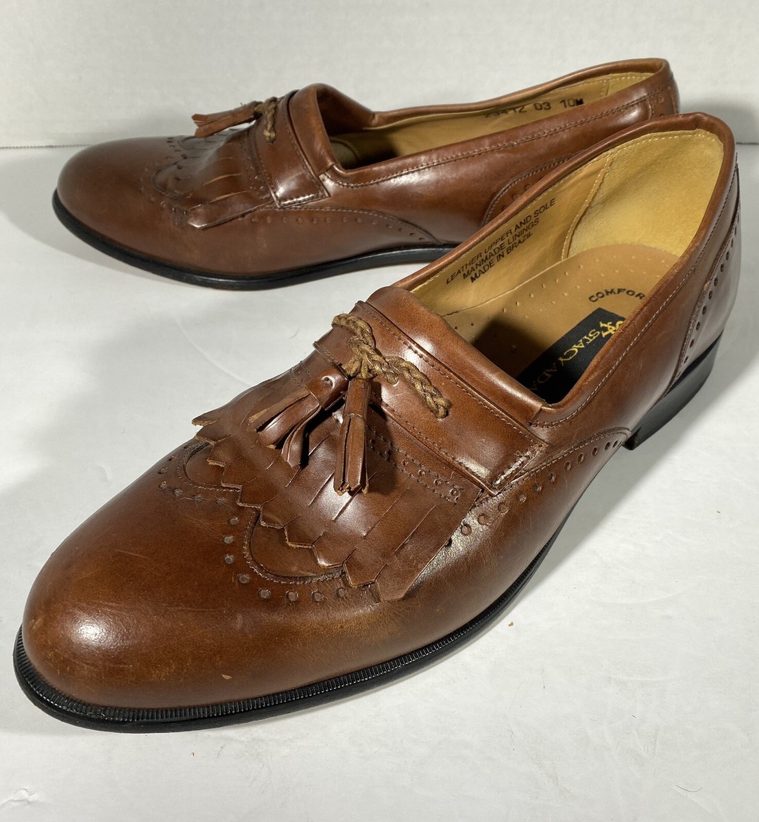Stacey Adams Men\'s Tassel Loafers, size 10M Stacy Adams Mens Tassel Loafers Size 10 M Brown Genuine  main image 2