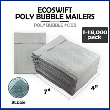 1-18000 #0000 4x6 "EcoSwift" Small Poly Bubble Mailer Padded Envelope Bags 4 x 6