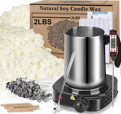 Soy Wax Candle Making Kit Supplies with Wax Melter, Natural Candle Wax for Candl