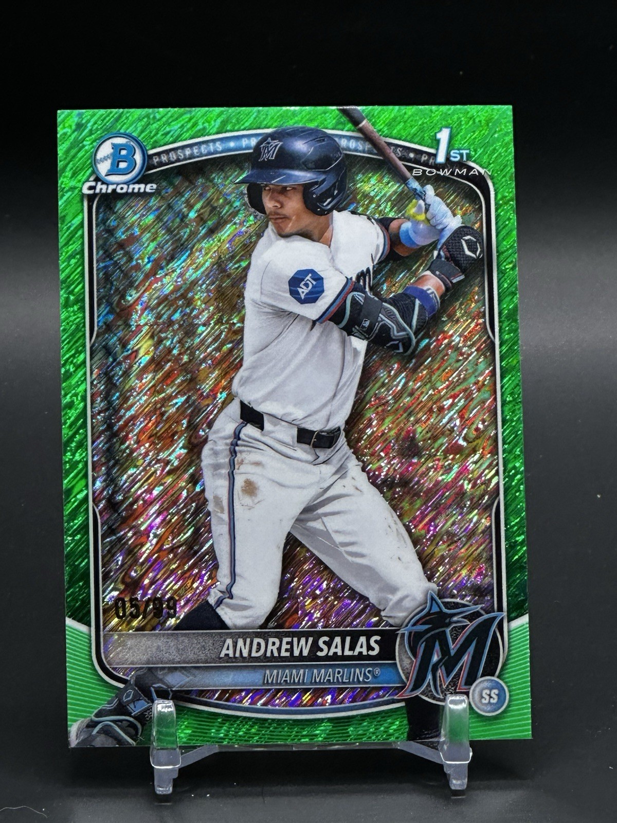 2025 Bowman Chrome Andrew Salas 1st Green Shimmer Refractor /99 #BCP-156 Marlins