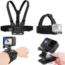 4 in 1 Universal Accessories Kit for Action Camera, Chest Strap Harness, Head...