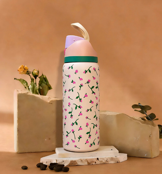 Leak Proof Bpa Free Floral Pink Pattern