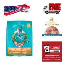 Natural Dry Cat Food, Tender Selects Blend With Real Chicken - 22 lb. Bag 2.32 per pound