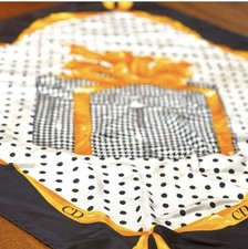 VINTAGE CHRISTIAN DIOR SCARF SQUARE GIFT PACKAGE 90 SILK SCARF MADE IN ITALY