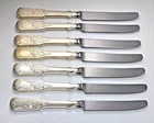 (7)  Towle "1690 ENGRAVED" 9 1/2" Hollow Sterling Handle Knives - Some Gold Wash