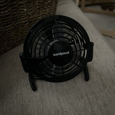 Status 4 Inch USB Desk Fan, Mini Portable, Single Speed, Black, Compact Personal