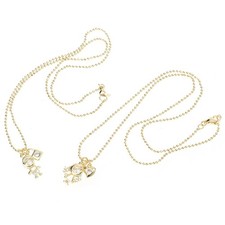 2Pcs Copper Boy and Girl Pendants Clavicle Chain Necklace Lovers Couples Gift