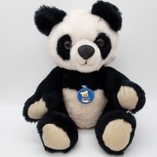 Vintage Dakin Panda Bear Plush Stuffed Animal Toy 13" Jointed Hard Eyes 1983