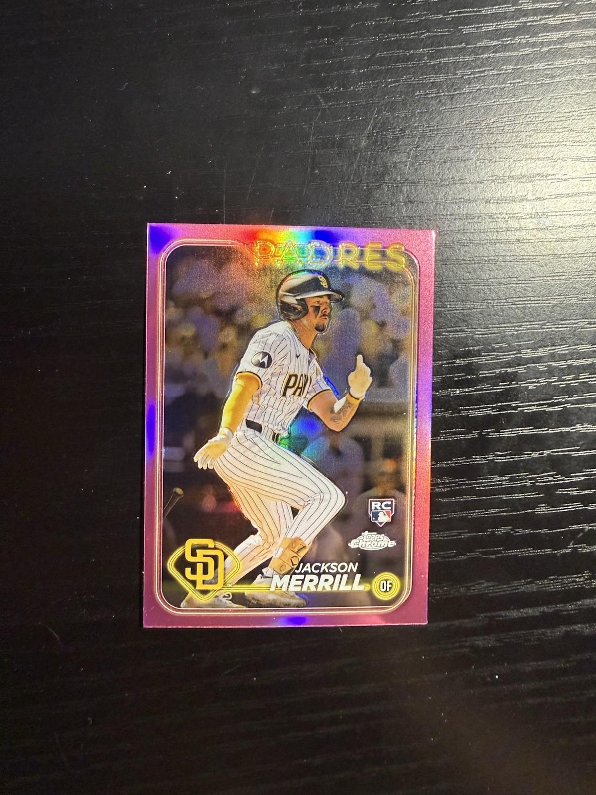 Jackson Merrill 2024 Topps Chrome Pink Refractor RC #207 San Diego Padres