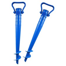 2Pcs Blue Reusable Outdoor Umbrella Anchor for Sand Garden and Camping