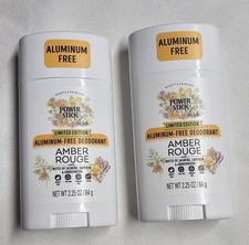 2pk POWER STICK AMBER ROUGE JASMINE  SAFFRON  AMBERWOOD CLEAR DEODORANT 2.25oz