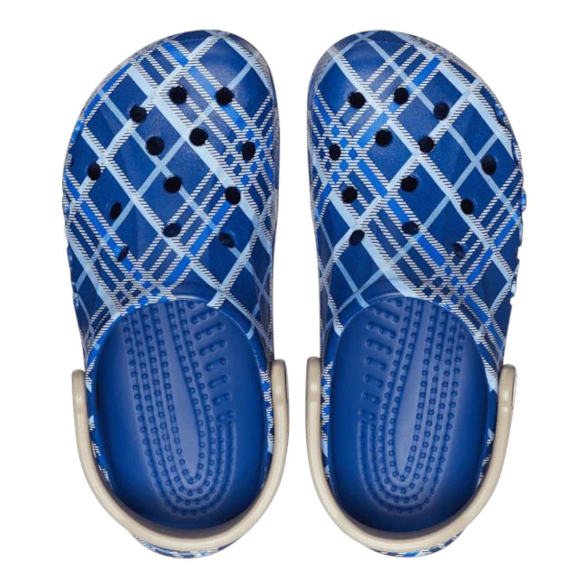 NWT Crocs Baya Holiday Plaid Clogs Blue Jean Sandals Unisex  display picture 3
