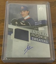 2025-26 SP Game Used Matthew Schaefer Inked Rookie Sweaters Auto RC #'ed 09/99