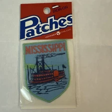 Vintage NOS, MISSISSIPPI,  Riverboat, Iron On Souvenir Patch by Voyager Emblems