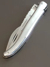 COUTEAU LAGUIOLE en 2 pièces, P.PIRONIN & A.FERAT, THIERS, ALUMINIUM, guilloché