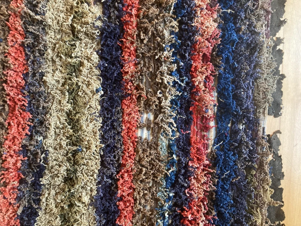 Rare! Antique primitive Shaker Sheared decorative American rug - Image 2 of 4