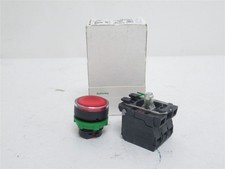 237969 New In Box; Schneider XB5AW34G5 Red Illuminated Push Button; 3A; 240V