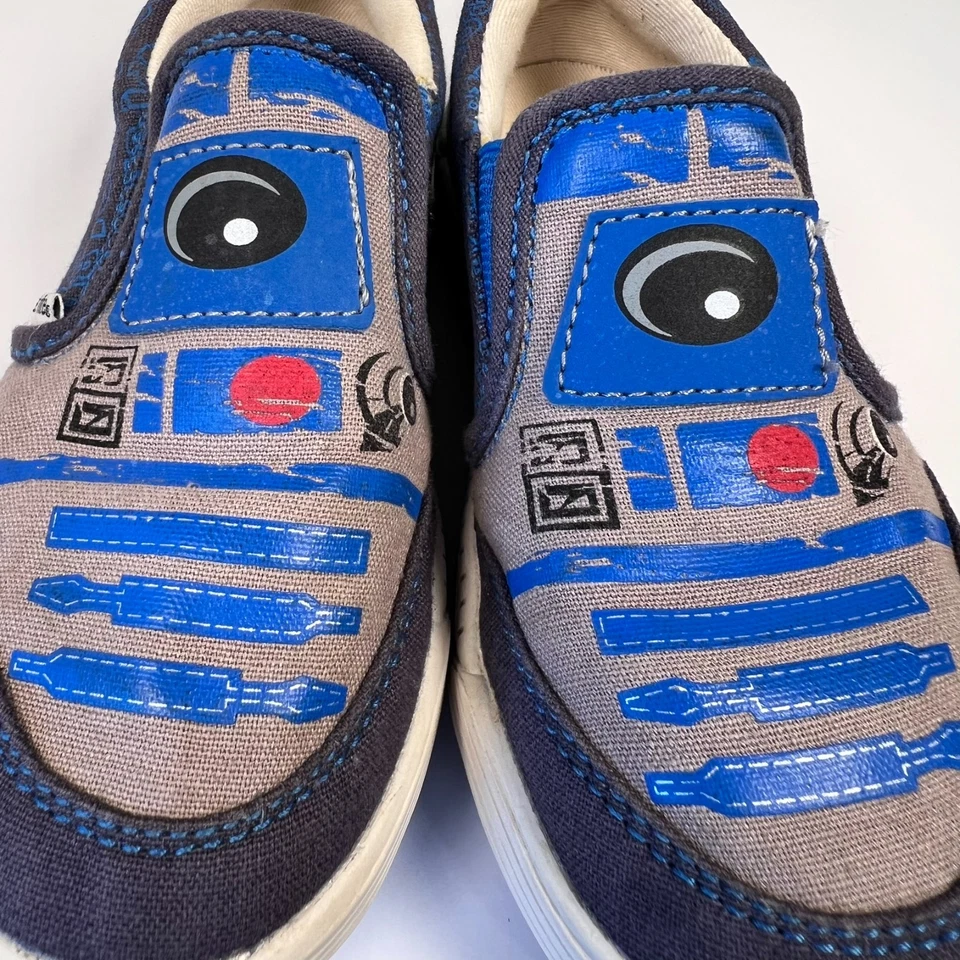 R2-D2 Star Wars Lona Informal Sin Cordones Mocasines Stride Rite Niños Zapatos Juveniles Talla 11 Foto 2 de 4