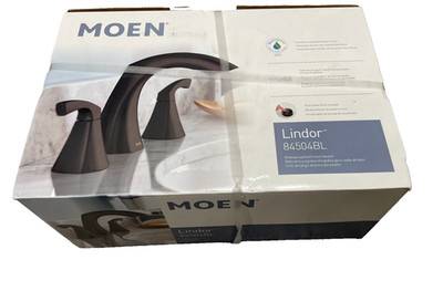 MOEN 84504BL Lindor Widespread Bathroom Faucet Matte Black w/VALVE 2-Handle