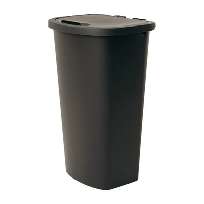 Kitchen Trash Can, 11 Gallon Plastic Garbage Bin with Lift Top Lid, Black
