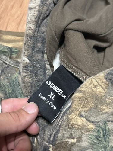 Gander Mountain Camo Hoodie Boys XL Realtree Embroidered Brown Green - Picture 3 of 9