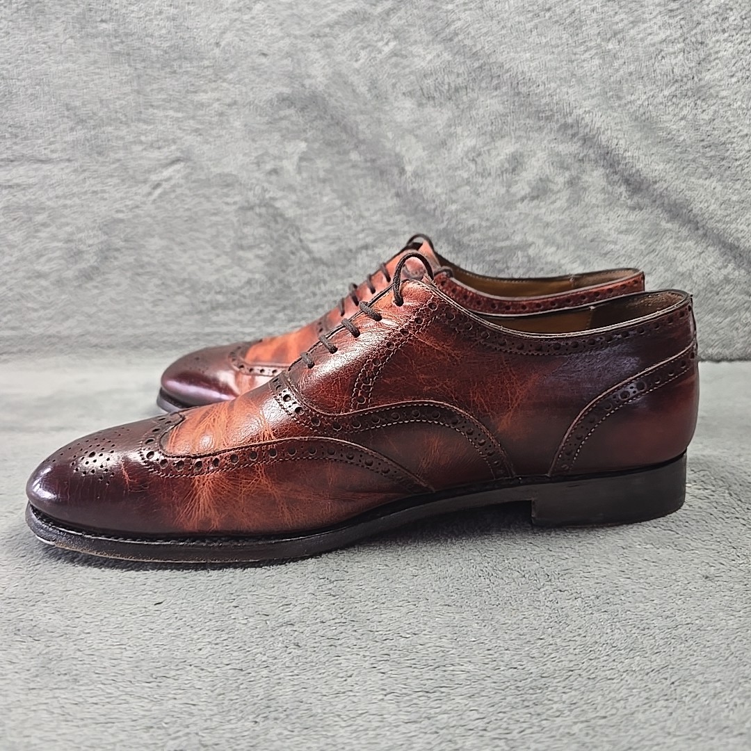 Carlos Santos Goodyear Welted Wingtip Shoes Mens Size 8 US Brown Metal Toe Plate Carlos Santos Goodyear Welted Wingtip Shoes Mens Size 8 US  main image 2